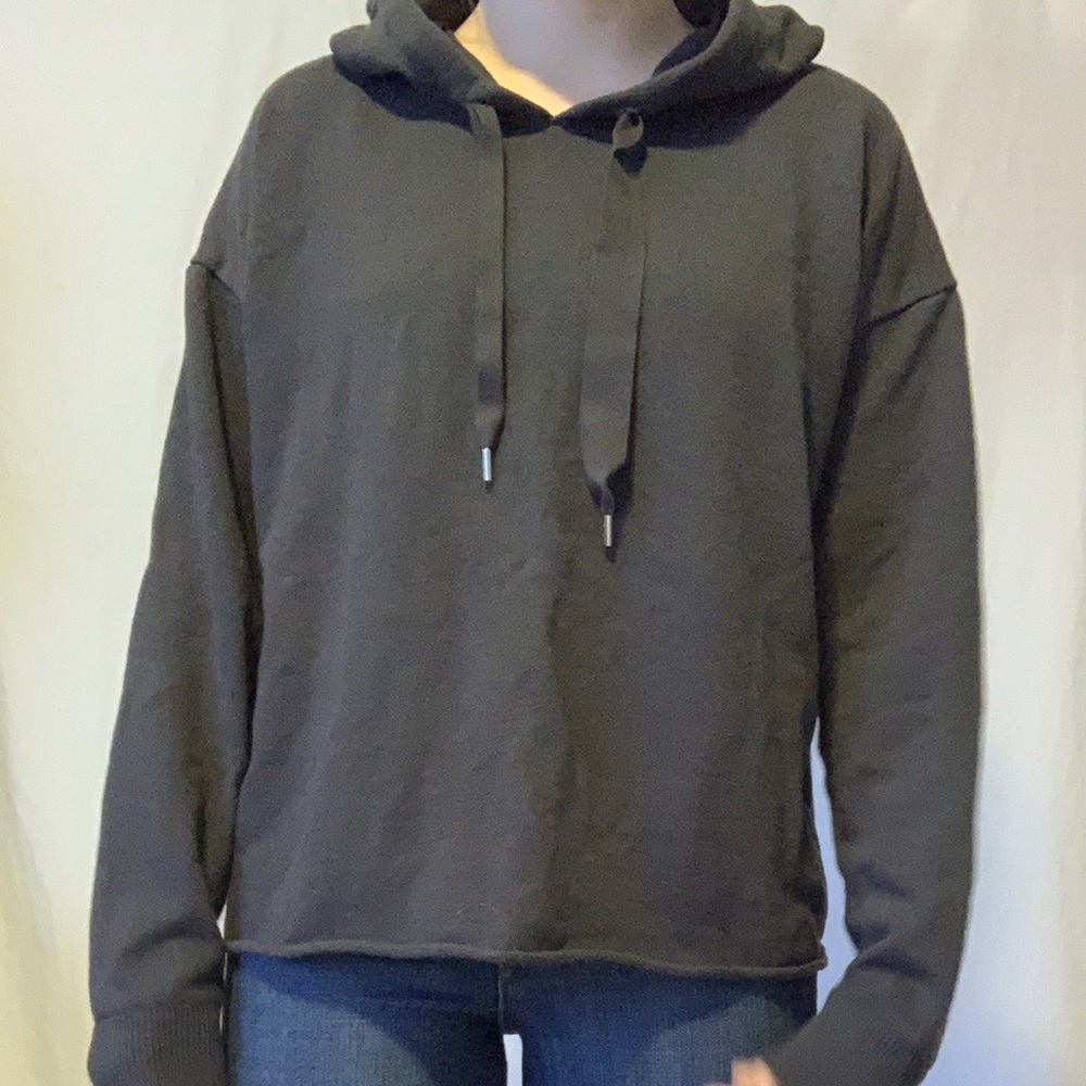Aerie Cropped Dark Grey Hoodie